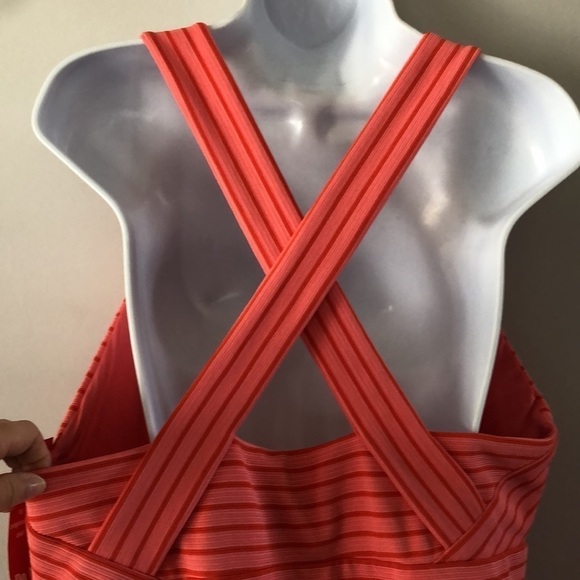 NEW Adrianna Papell Coral & Orange Striped Ottoman Size XL Fit and Flare Dress - Picture 6 of 16